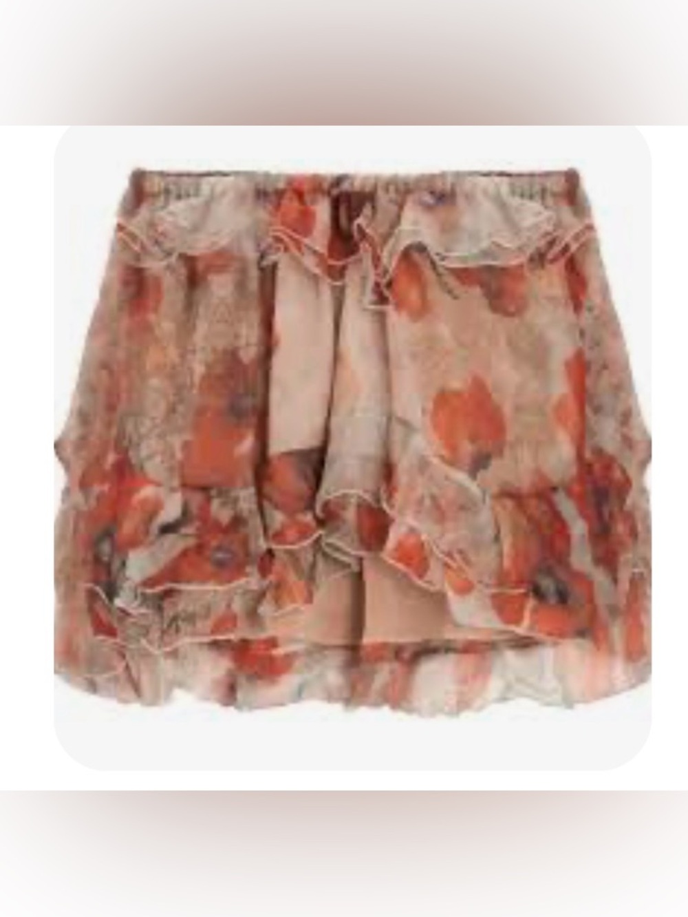 Isabel Marant Floral Ruffle Mini Silk Skirt Anemone Print in Red. Size S. New - Picture 4 of 7